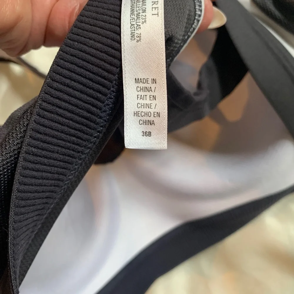 VSX Sport White/Gray Sports Bra sz 36 B